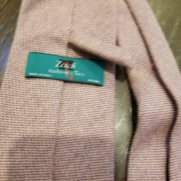 Pink mauve heavy cashmere men's tie Italy - Picture 2 of 3